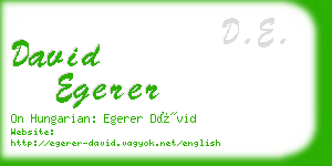 david egerer business card